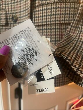Bar III Brown and Black Houndstooth Blazer